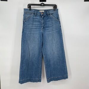 Madewell Women's Wide Leg Crop Jeans Size 32 Denim High Rise Casual Boxy